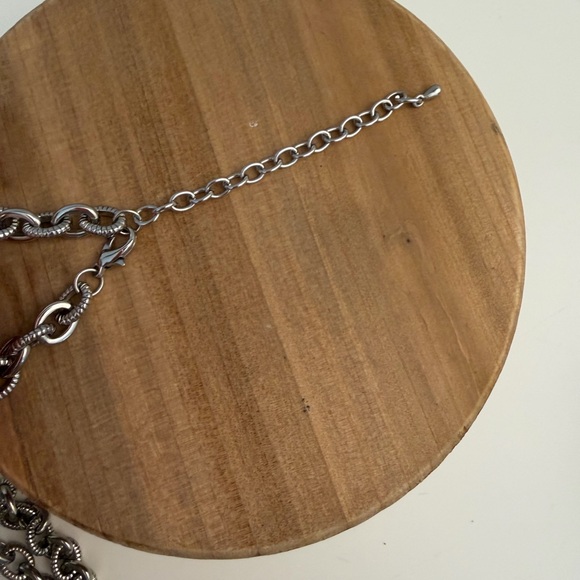 Citrine Heart Pendant Silver and Gold Necklace - Picture 8 of 13